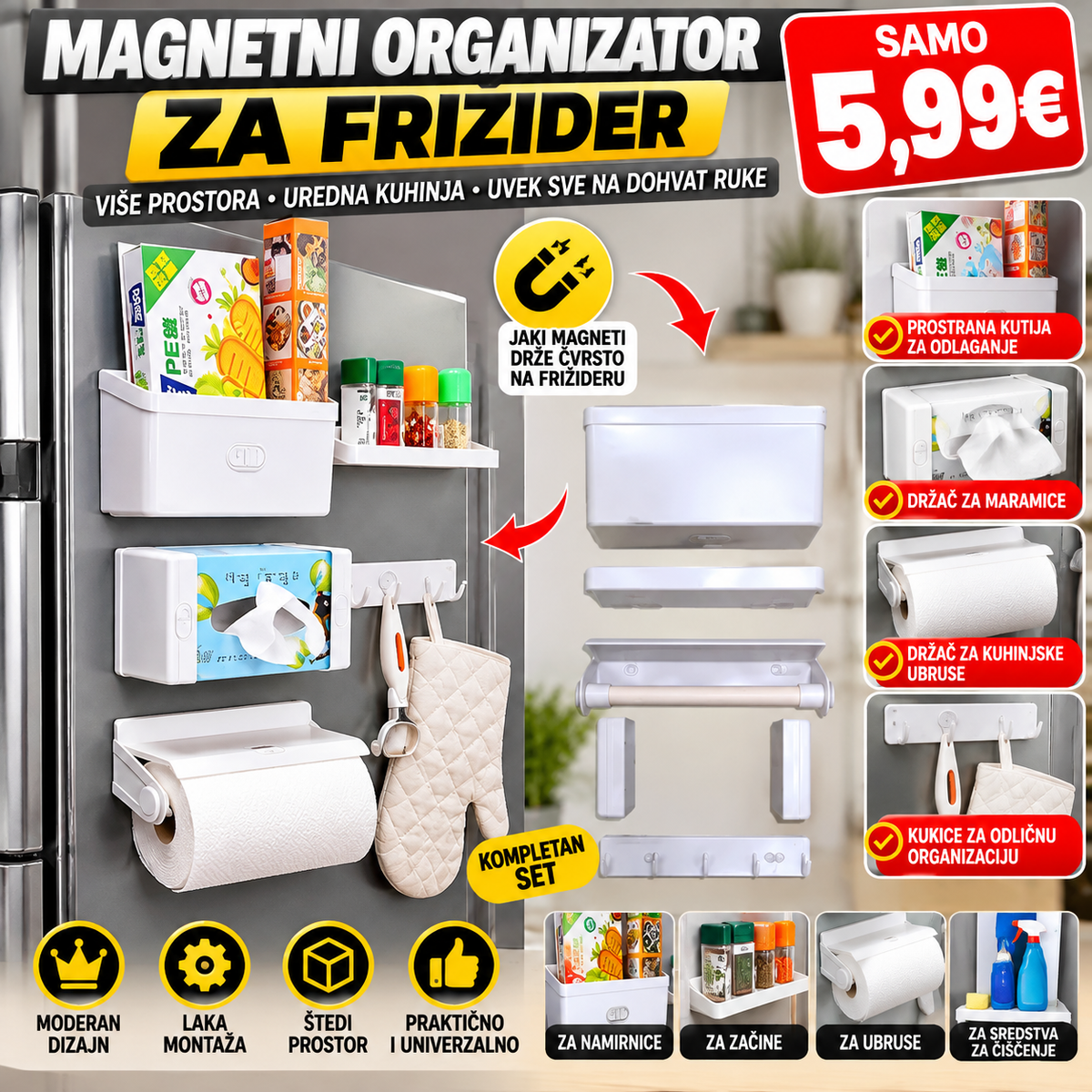 MAGNETNI ORGANIZATOR ZA FRIŽIDER
