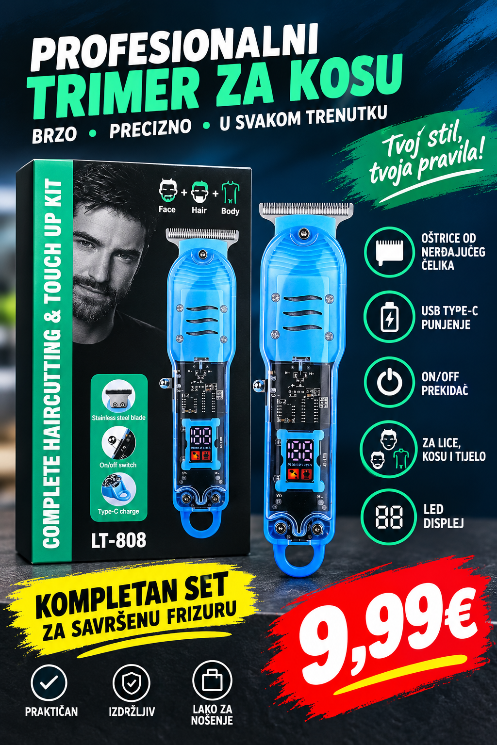 PROFESIONALNI TRIMER LT-808