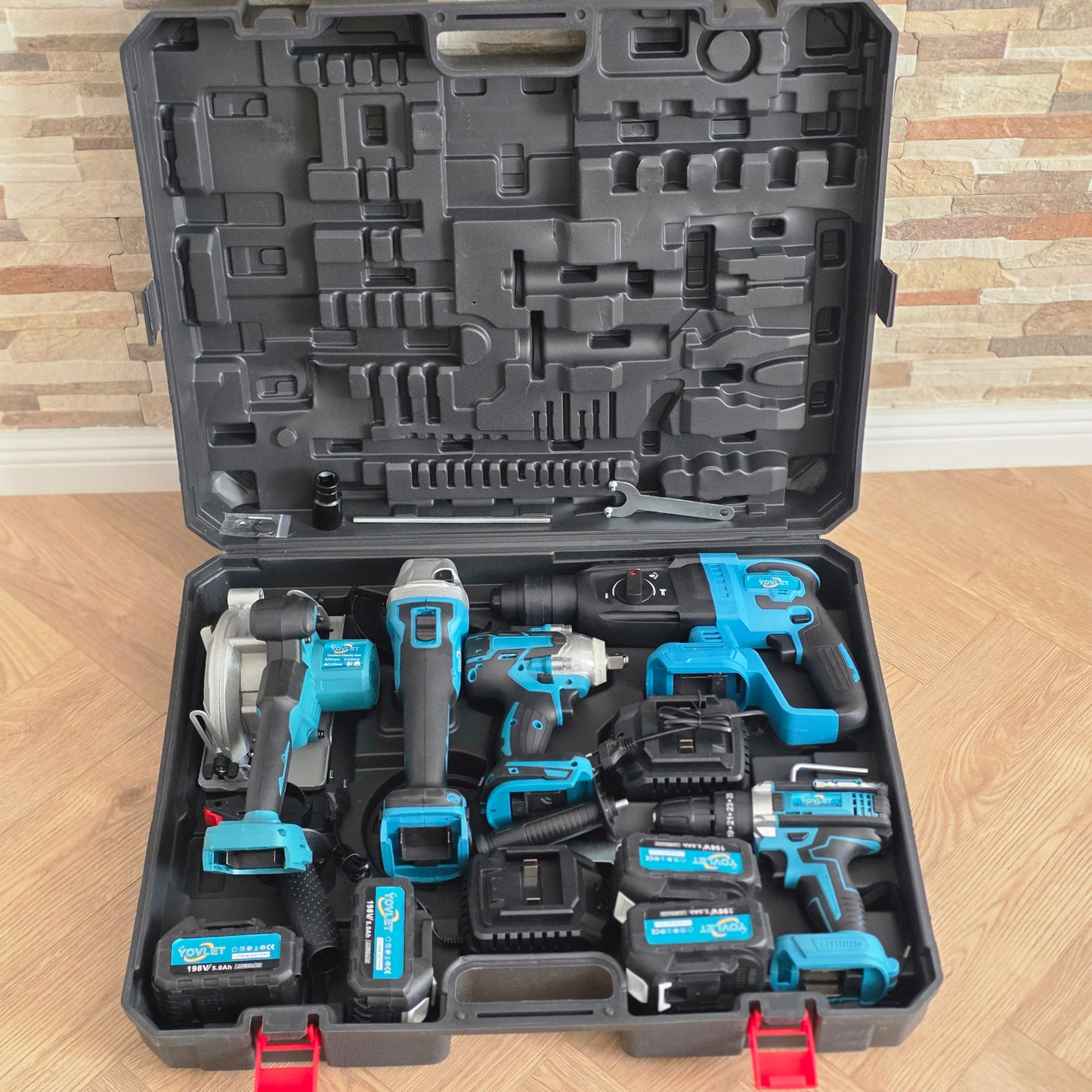 Profesionalni Aku Set Alata 5u1 – 4 Baterije 198V (6.0Ah) | Brushless Motori