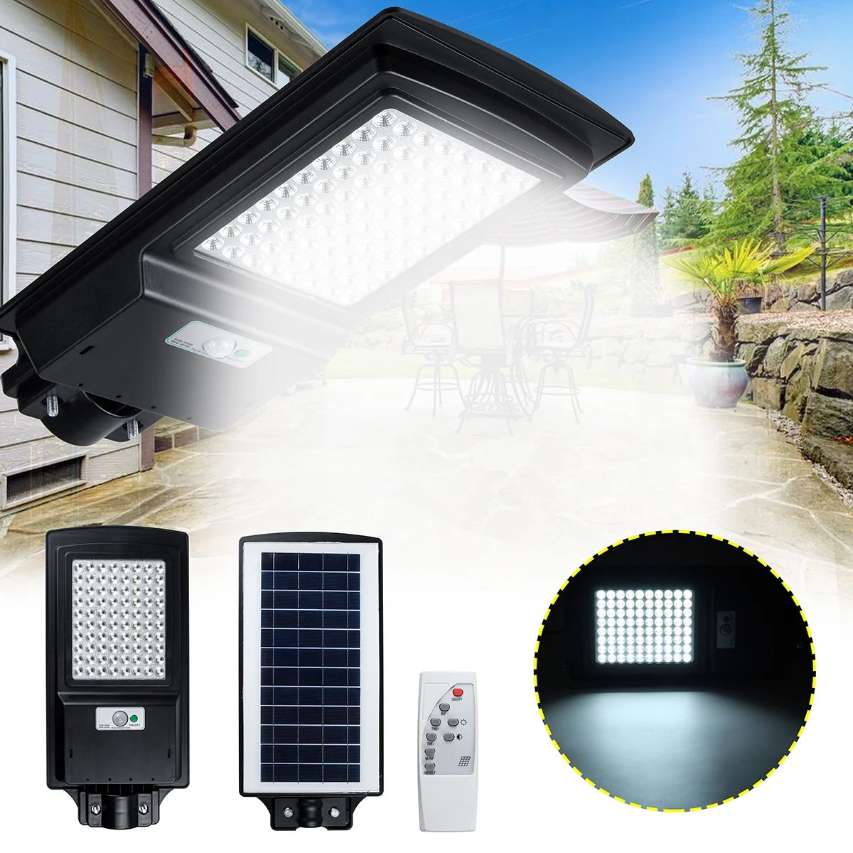 Solarni LED reflektor sa senzorom pokreta + daljinski