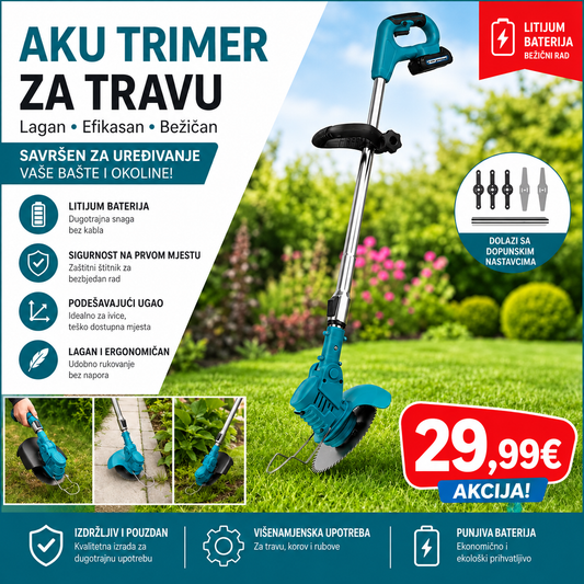 AKU TRIMER ZA TRAVU – SLOBODA KRETANJA BEZ KABLOVA