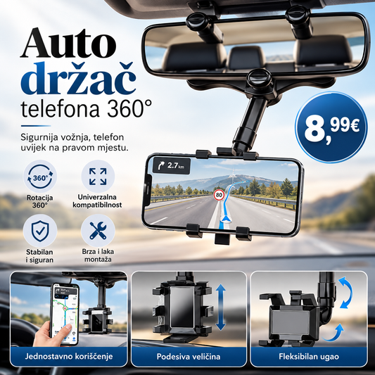 Auto drzac telefona 360°