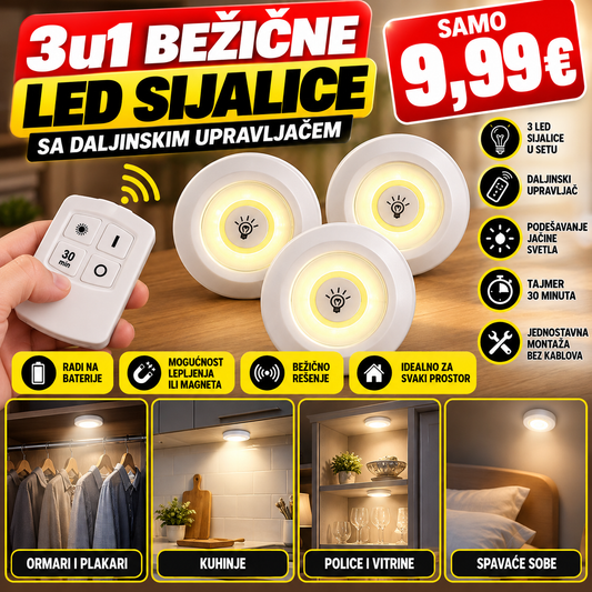 3u1 bežične led sijalice sa daljinskim upravljačem