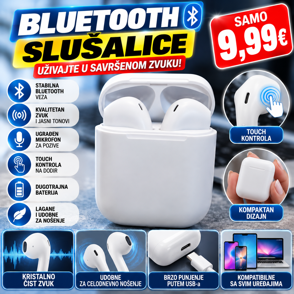 Bluetooth slusalice