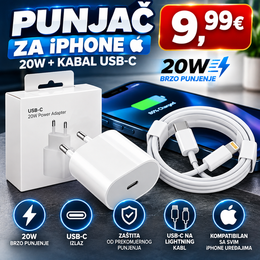 Punjac za Iphone 20W+ Kabal USB-C