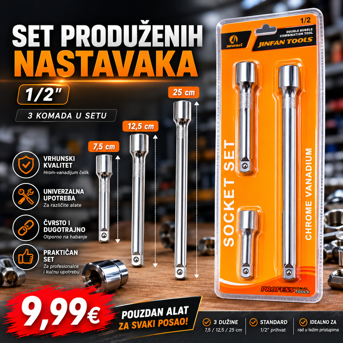 Set produženih nastavaka 1/2 (7,5cm, 12,5cm, 25cm)