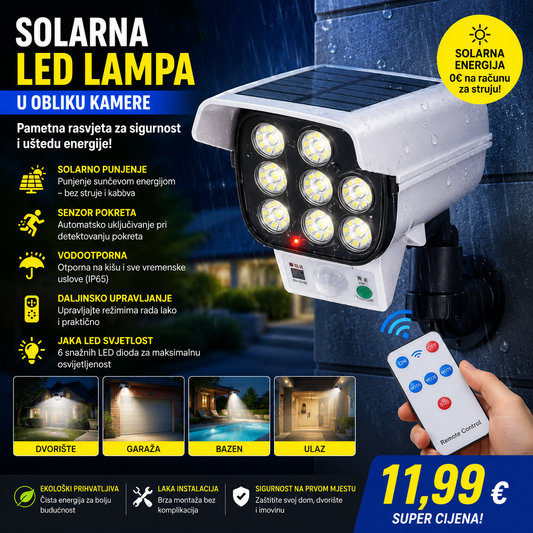 Solarna led lampa u obliku kamere