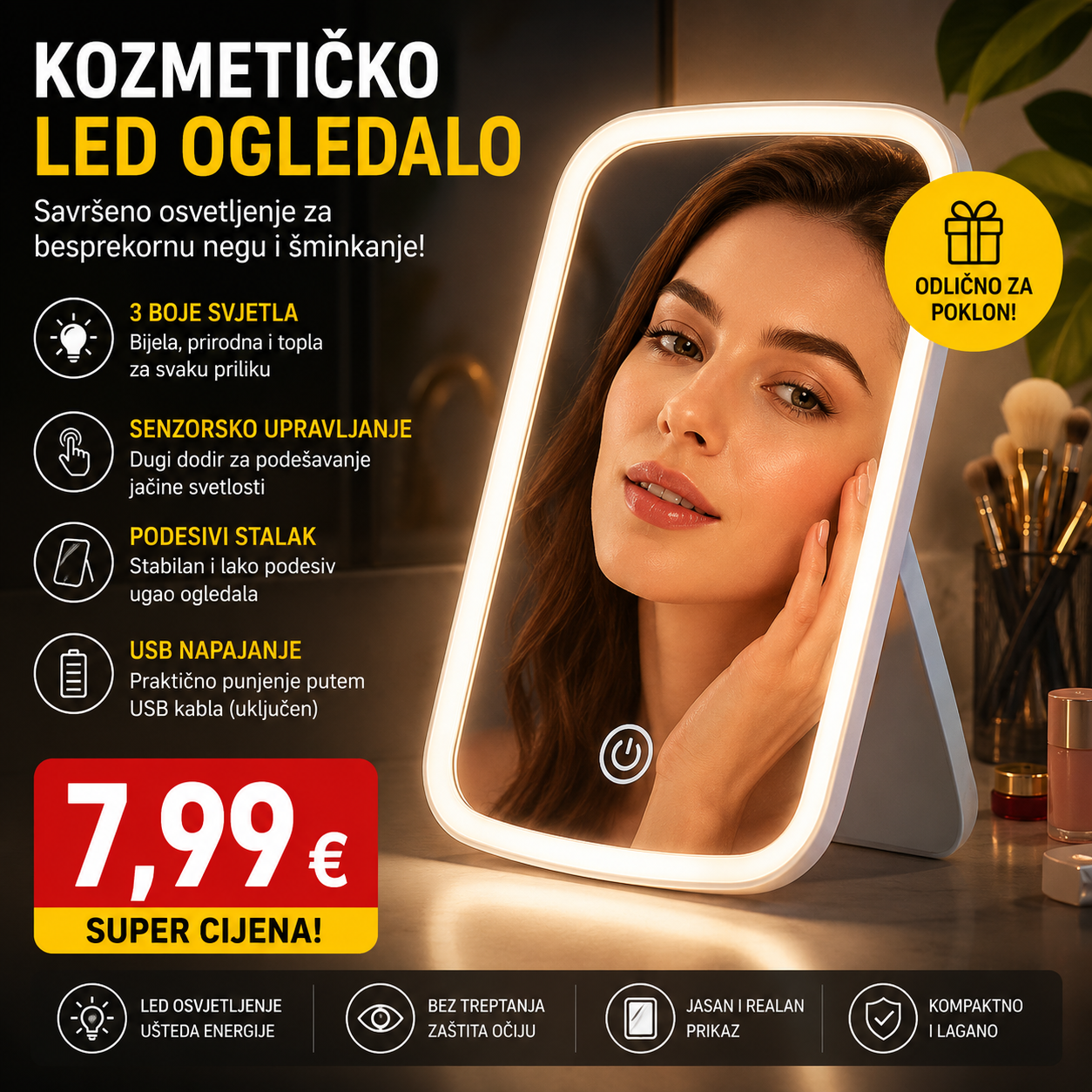 Kozmeticko led ogledalo