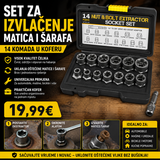 Set za izvlacenje matica i sarafa