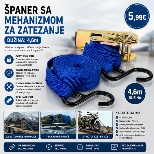 Španer sa mehanizmom za zatezanje veličine 4,6m