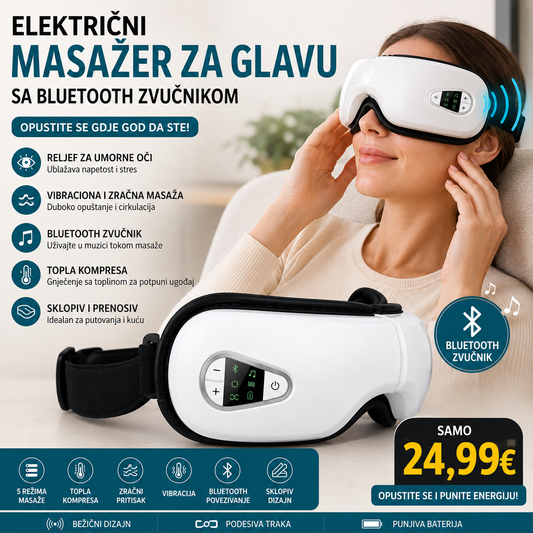 Elektricni masazer za glavu sa bluetooth zvucnikom