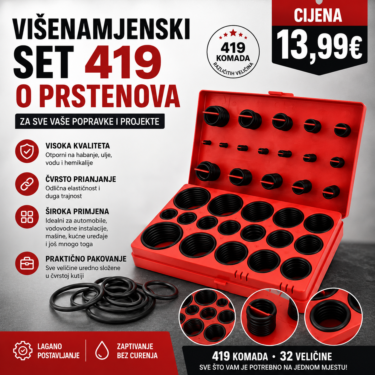 VIŠENAMJENSKI SET 419 O PRSTENOVA