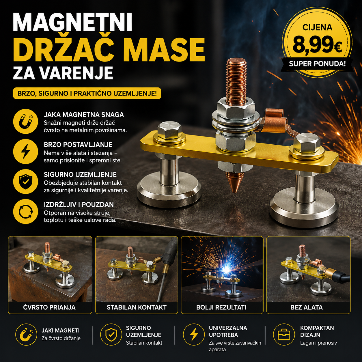 Magnetni drzac mase za varenje