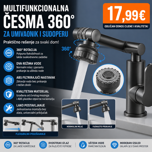 Multifunkcionalna cesma 360° za umivaonik i sudoperu