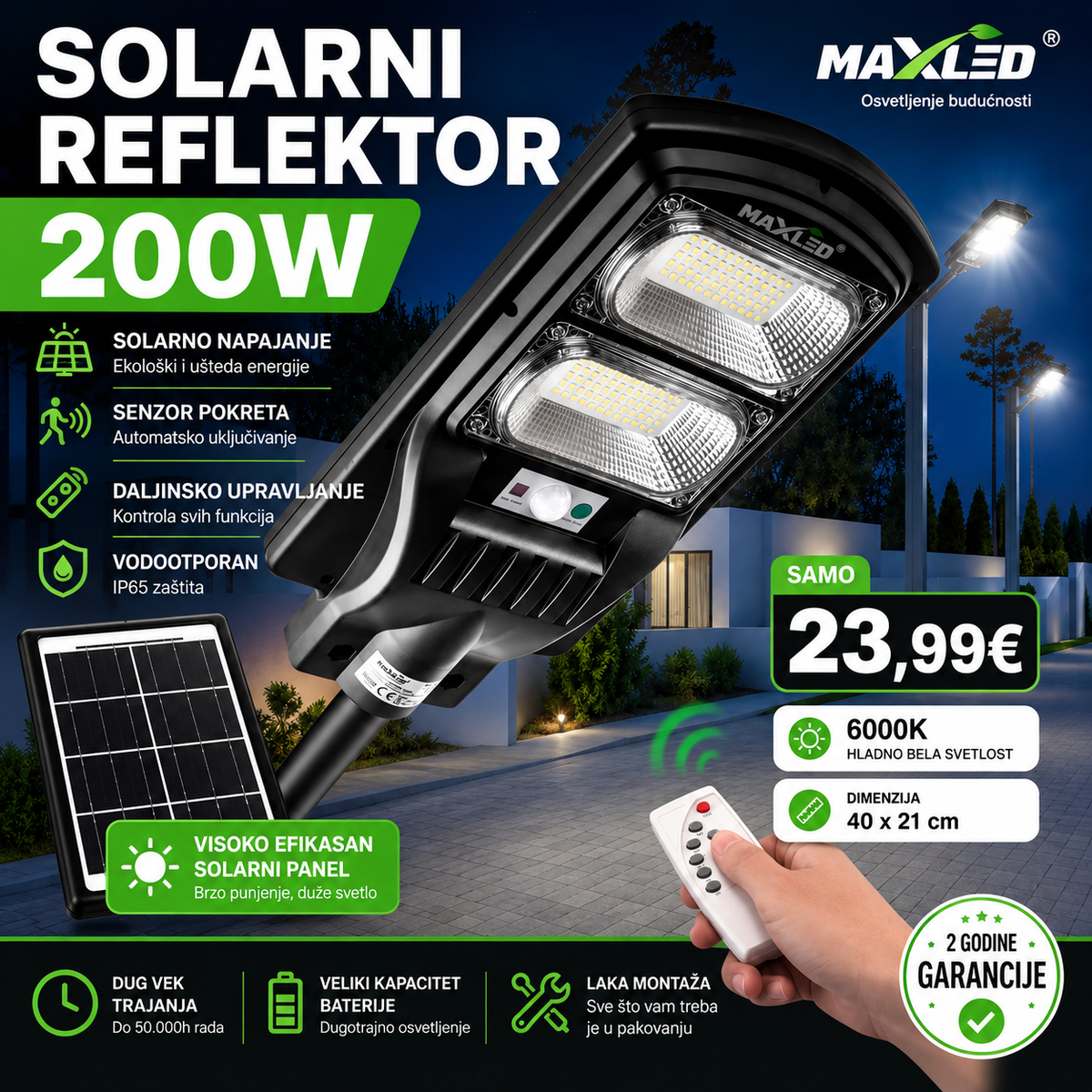 Solarni reflektor 200W