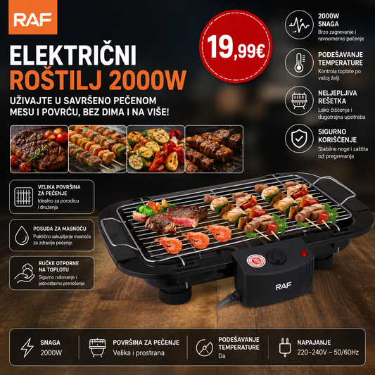 Električni Roštilj 2000W