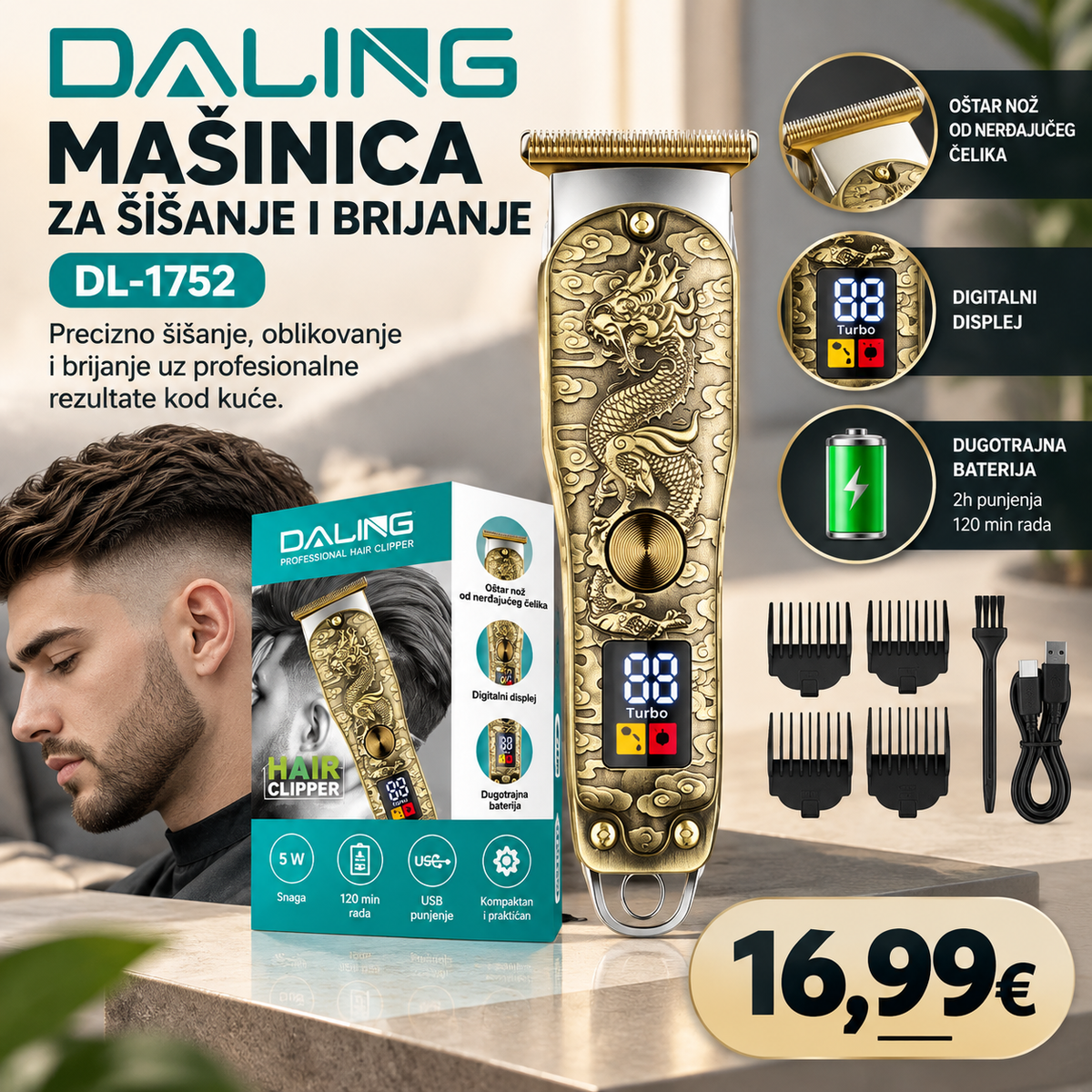 Mašinica za šišanje i brijanje DL-1752