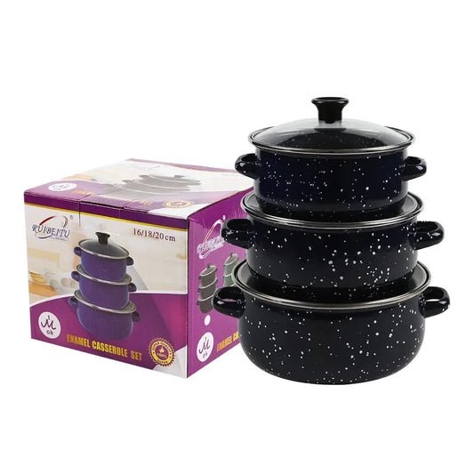Set emajliranih šerpi (3 kom – 16/18/20 cm)