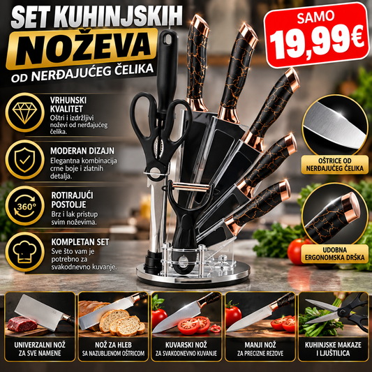 Set kuhinjskih noževa od nerđajućeg čelika