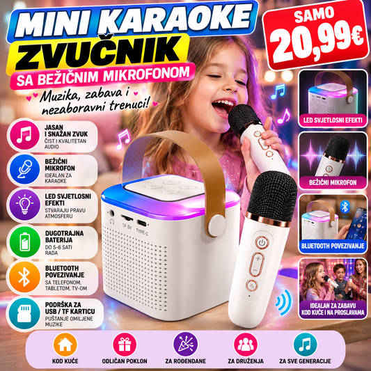 Mini karaoke zvučnik sa bežičnim mikrofonom