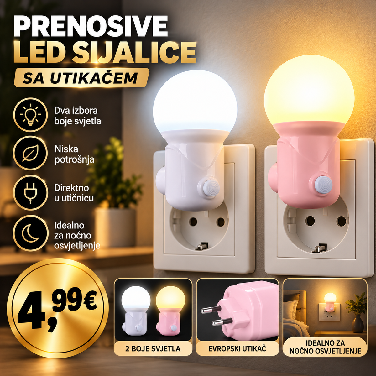 Prenosive led sijalice sa utikacem