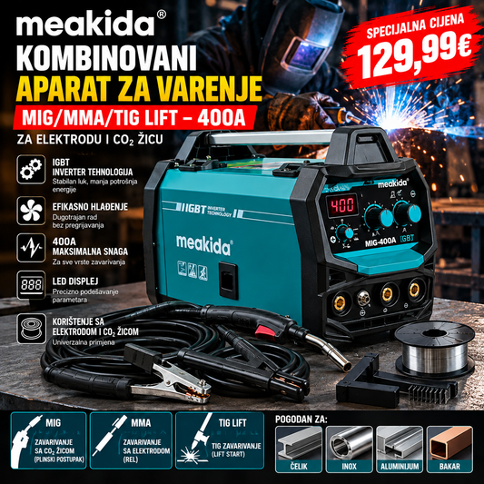 Kombinovani elektro i CO2 aparat za varenje 400A
