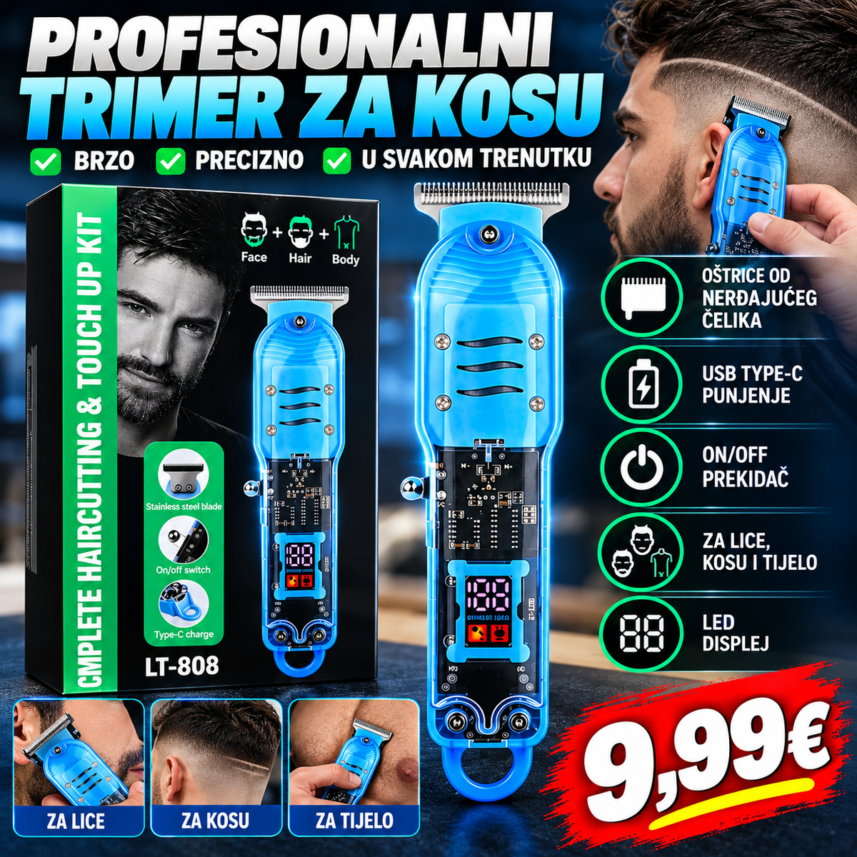 PROFESIONALNI TRIMER LT-808