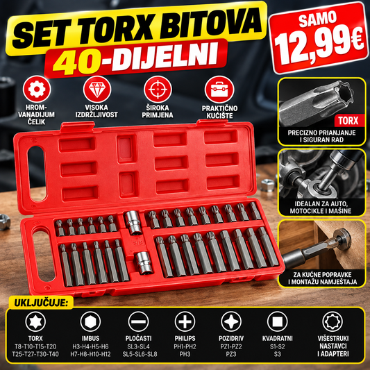 Set TORX bitova od 40 djelova