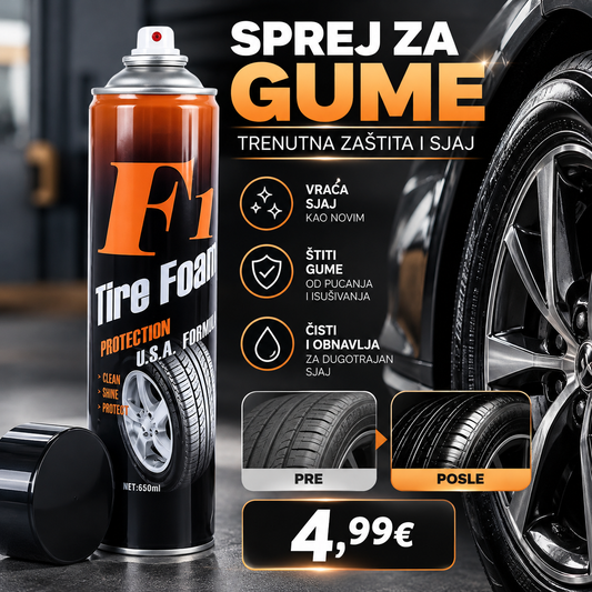 Sprej za gume – trenutna zaštita i sjaj