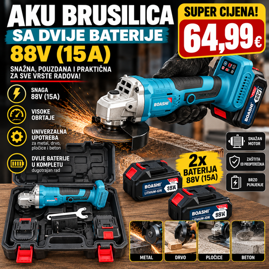 Aku brusilica sa dvije baterije 88V (15A)