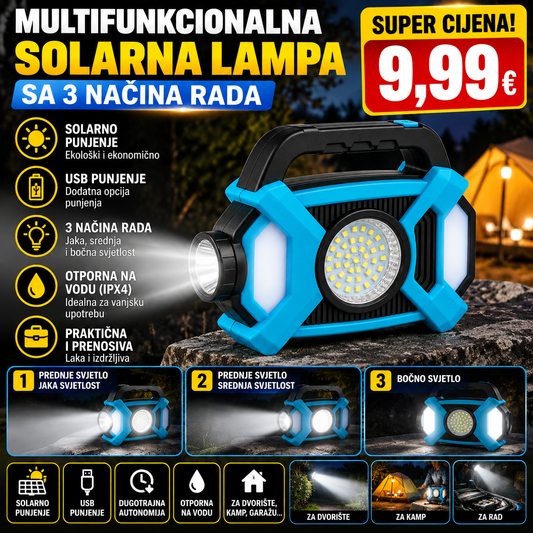 Multifunkcionalna solarna lampa sa 3 načina rada