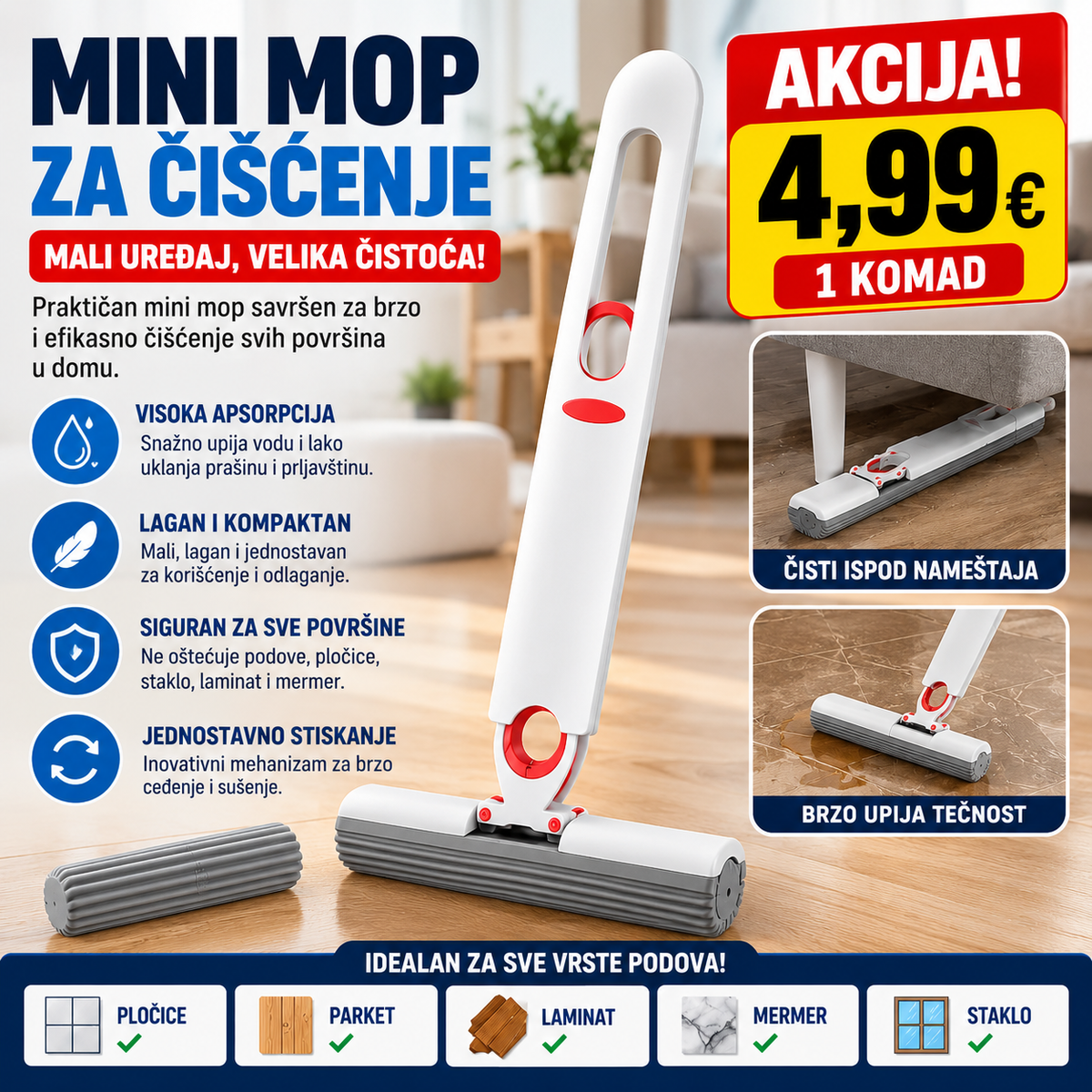 Mini mop za čišćenje