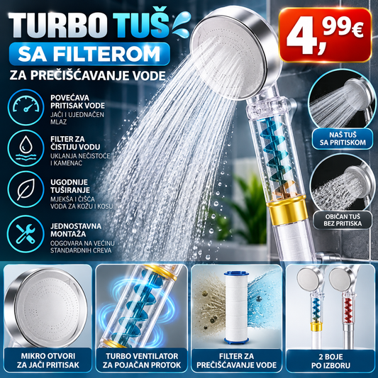 Novi Turbo tuš sa filterom za prečišćavanje vode
