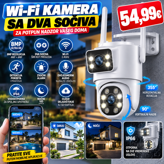 Wi-Fi kamera na struju sa dva sočiva