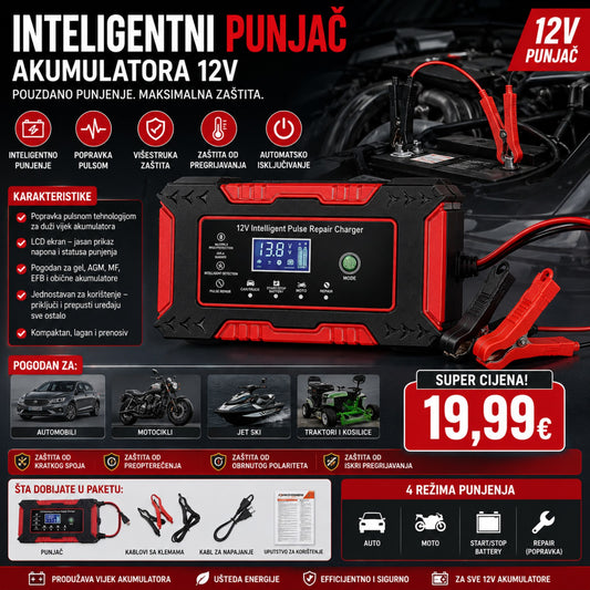 Inteligentni Punjač Akumulatora 12V