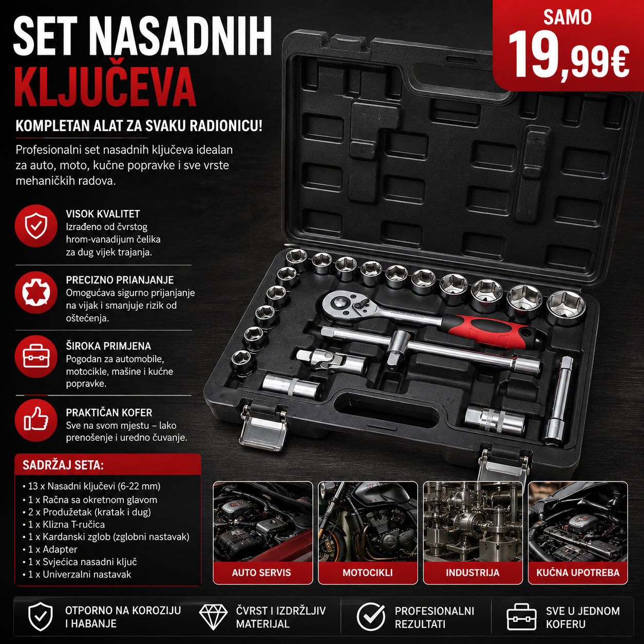 Set nasadnih ključeva sa račnom