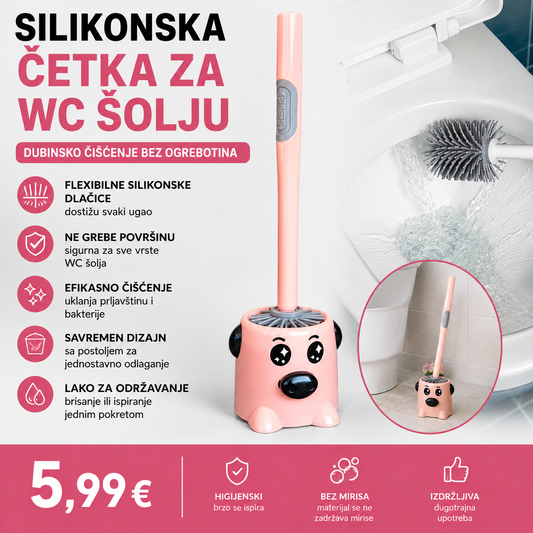 Silikonska četka za WC solju sa odeljkom za sipanje šampona