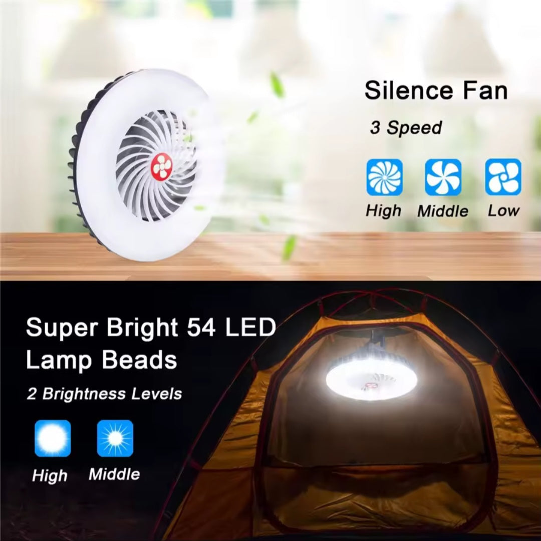 Prenosivi Ventilator i Kamp Svijetlo 2u1