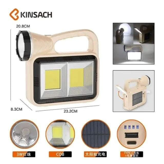 Solarna ručna led lampa sa solarnim i usb punjenjem