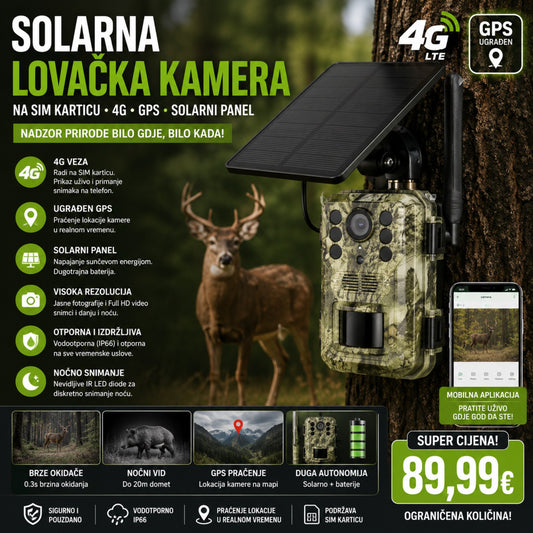 Solarna Kamera sa SIM Karticom i GPS-om