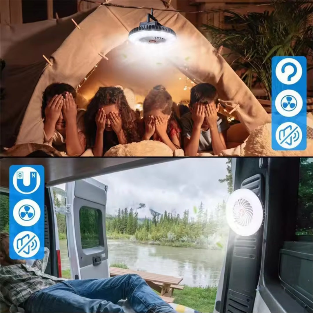 Prenosivi Ventilator i Kamp Svijetlo 2u1
