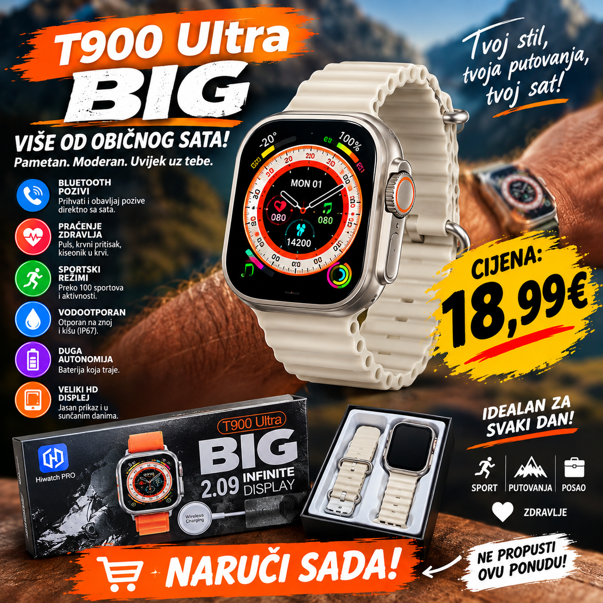 T900 ULTRA BIG – PAMETNI SAT ZA SVAKI DAN!