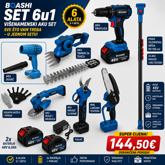 BOASHI AKU SET 6u1 – KOMPLET ZA RAD U KUĆI, DVORIŠTU I RADIONICI