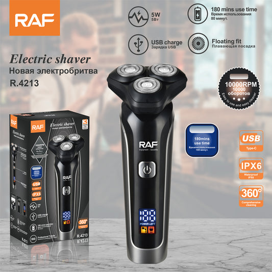 RAF Električni Brijač – 10000 RPM, USB punjenje, 180 min rada, IPX6 vodootporan