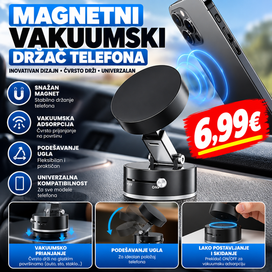 Magnetni vakuumski držač telefona – stabilnost i praktičnost