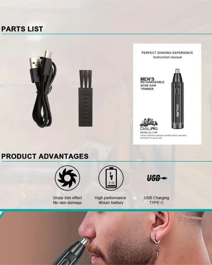 Trimer za nos i uši na USB punjenje