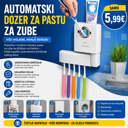 Automatski dozator za pastu za zube sa držačem za četkice