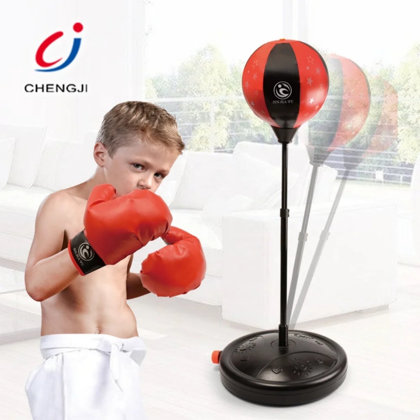 DJEČIJI BOKS SET – PODESIVA VISINA 105 cm + RUKAVICE I PUMPA