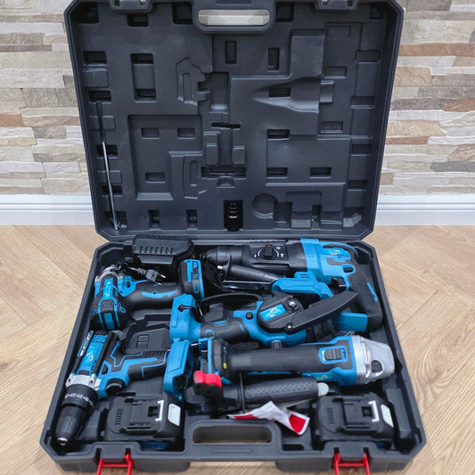 Set 5u1 Aku Alata sa 2 Baterije 198V – Komplet za Profesionalce i Kućne Majstore