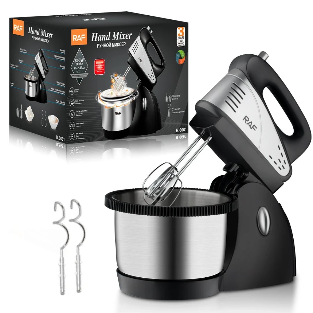 RAF R.6661 – Električni ručni mikser sa rotirajućom posudom (800W)